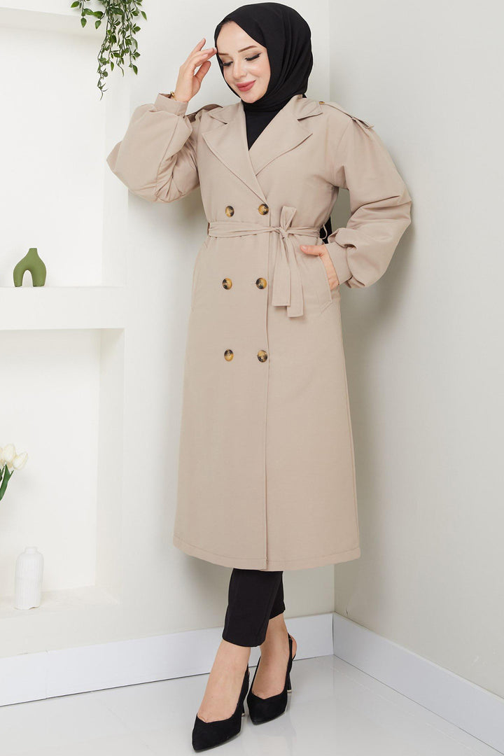 BNG Women Belted Trench Coat Beige - Ciudad General Escobedo