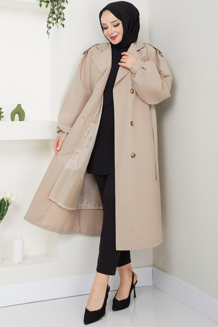 BNG Women Belted Trench Coat Beige - Ciudad General Escobedo