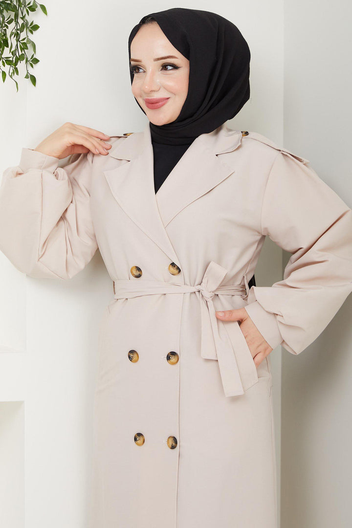 BNG Women Belted Trench Coat Stone Color - Butte