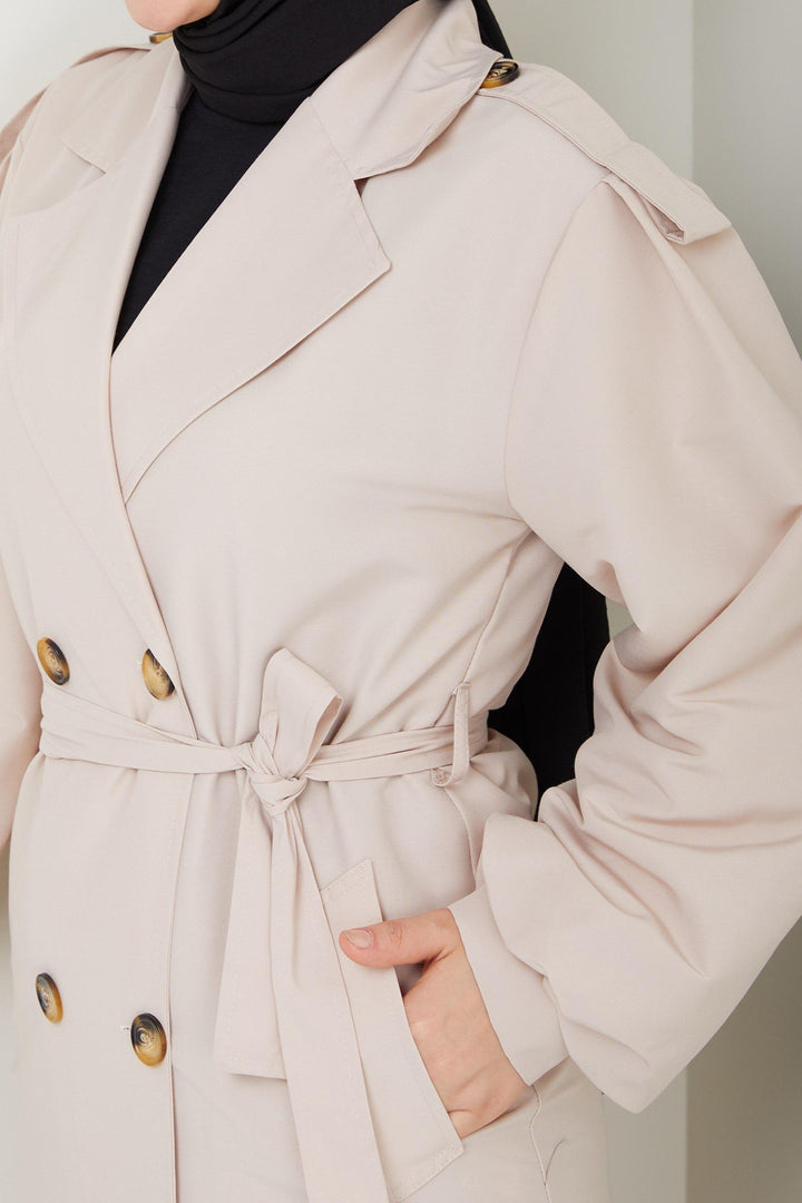 BNG Women Belted Trench Coat Stone Color - Butte