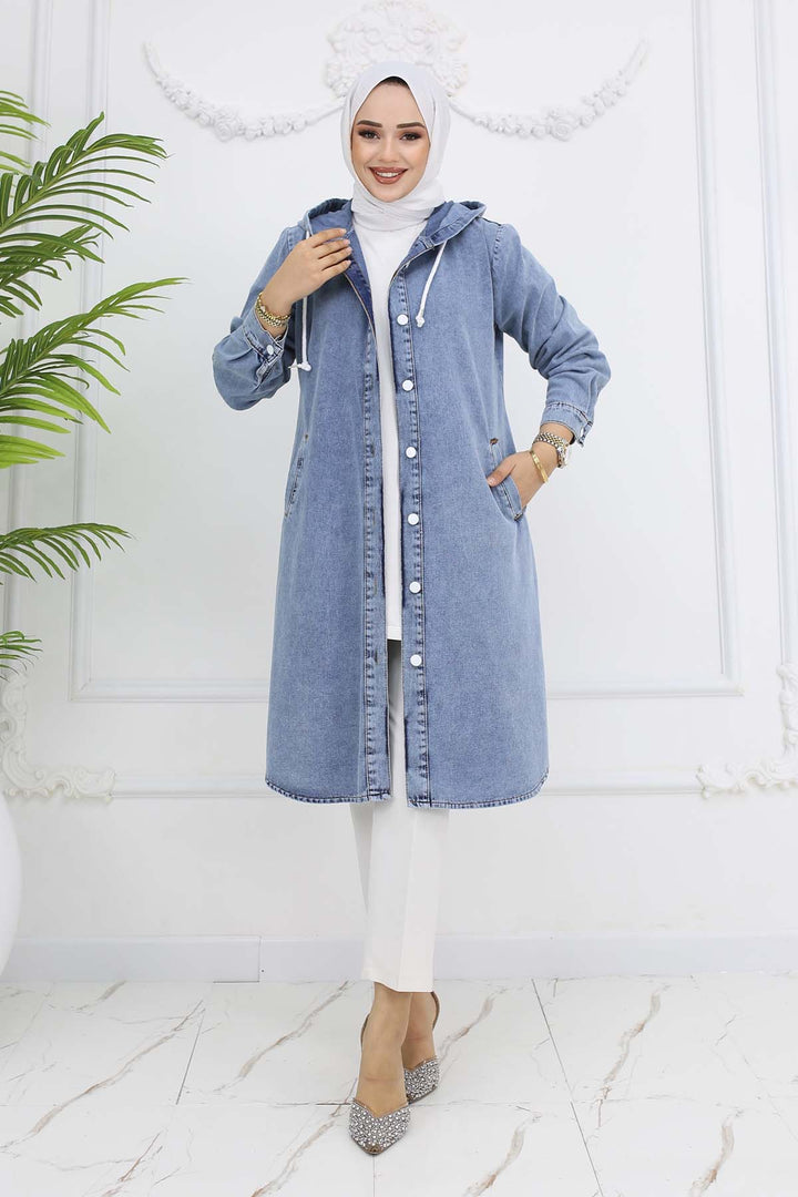 BNG Women Buttoned Denim Jacket Blue 1308 - Pinellas Park