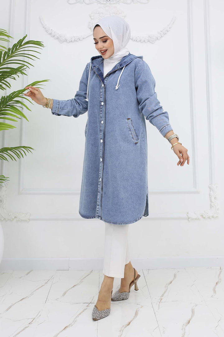 BNG Women Buttoned Denim Jacket Blue 1308 - Pinellas Park