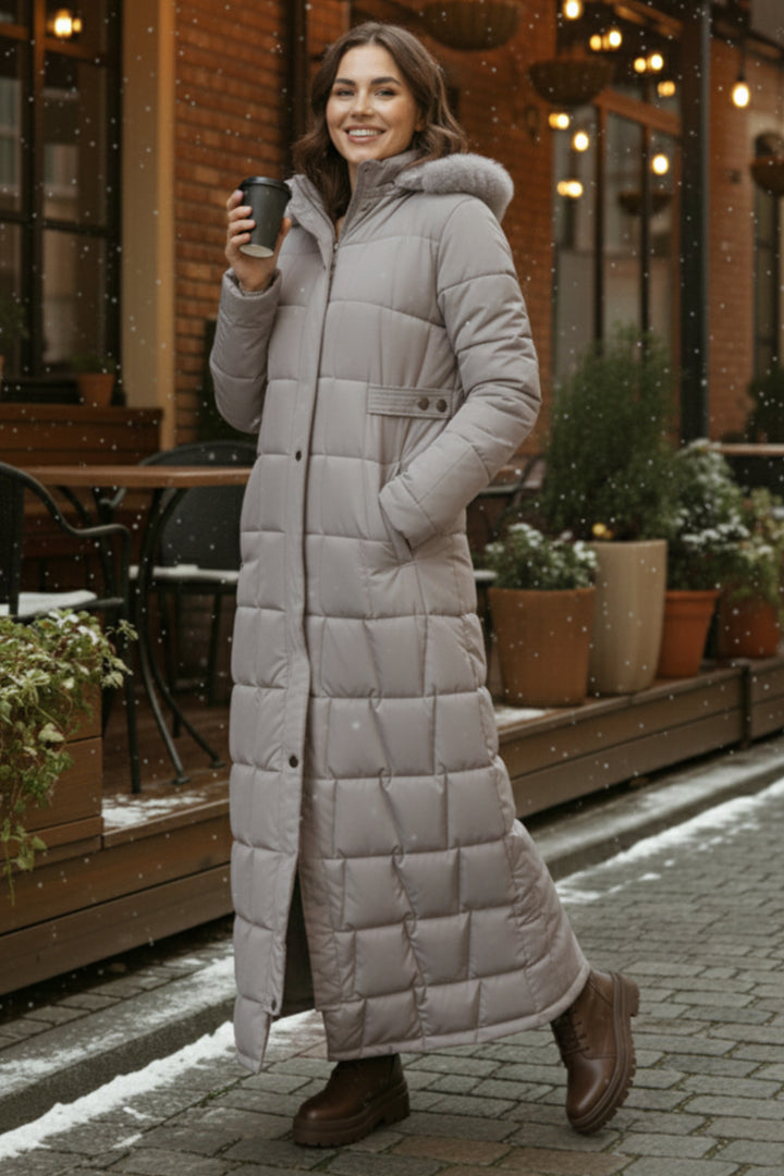 BNG Women Hooded Quilted Coat O2005 Beige - Coral Gables