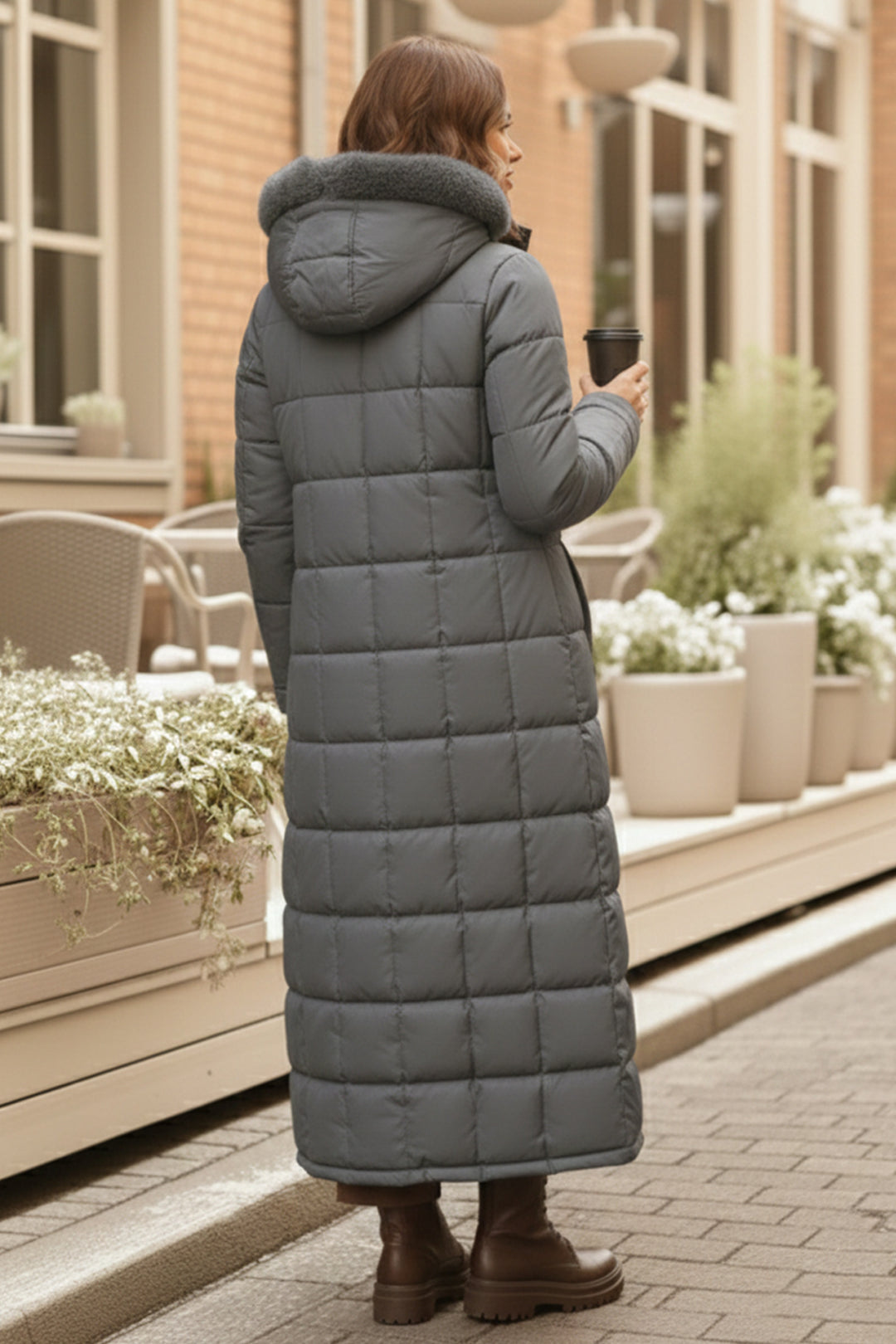 BNG Women Hooded Quilted Jacket O2005 Gray - Amersfoort