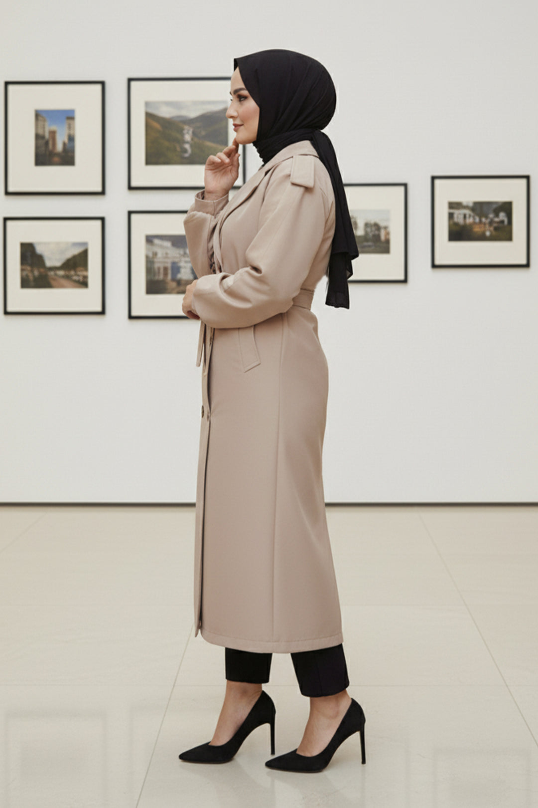 BNG Women Mevsimlik Kuşaklı Trençkot 5854 Bej - Venice