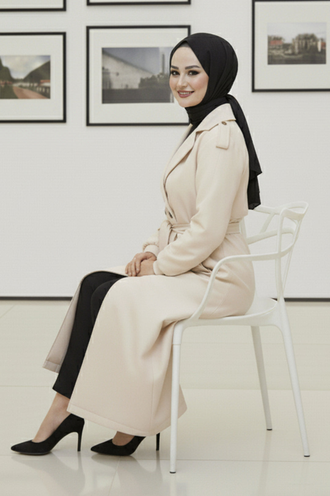 BNG Women Mevsimlik Kuşaklı Trençkot 5854 Taş Rengi - Troyes