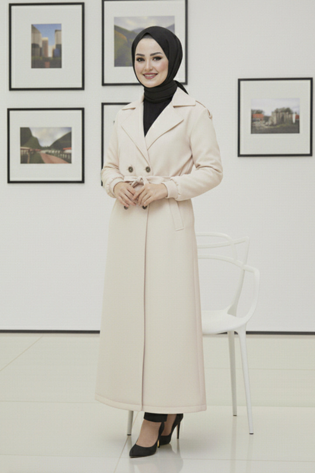 BNG Women Mevsimlik Kuşaklı Trençkot 5854 Taş Rengi - Troyes