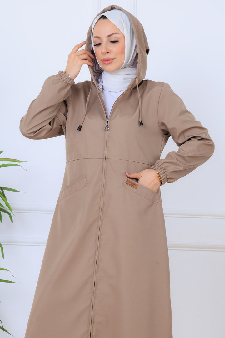 BNG Women Patterned Long Coat O1215 Mink - Lebanon