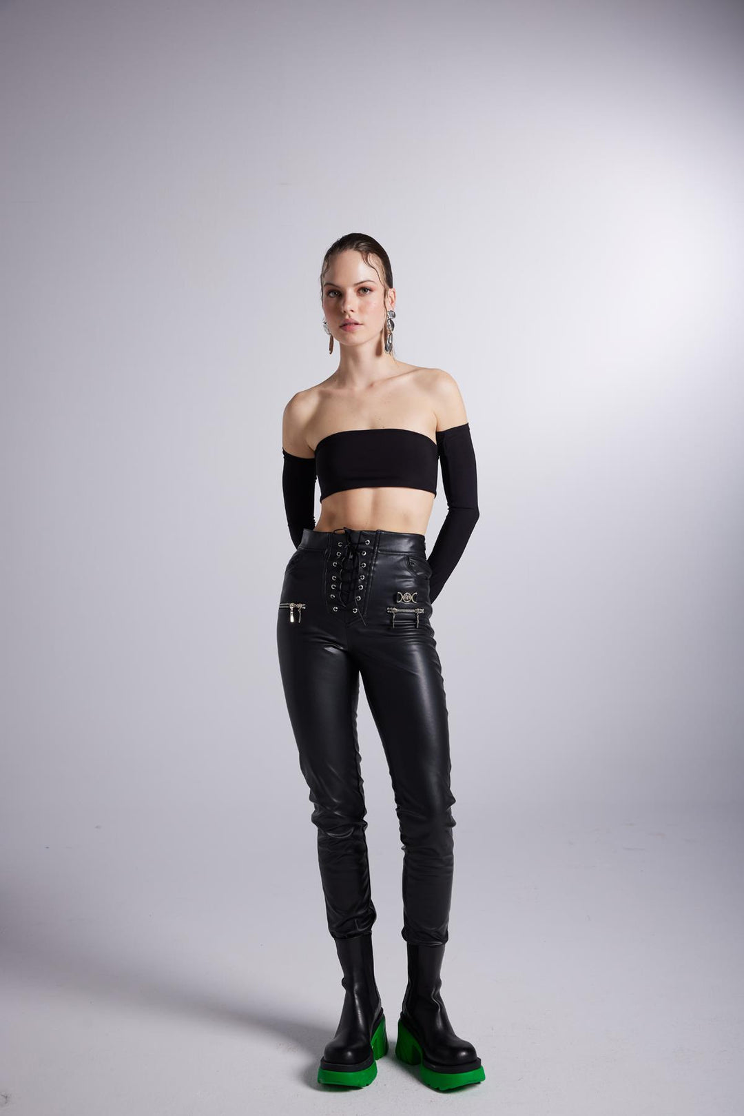 HLLY Women Rebel Leather Pants Black - Wagga Wagga