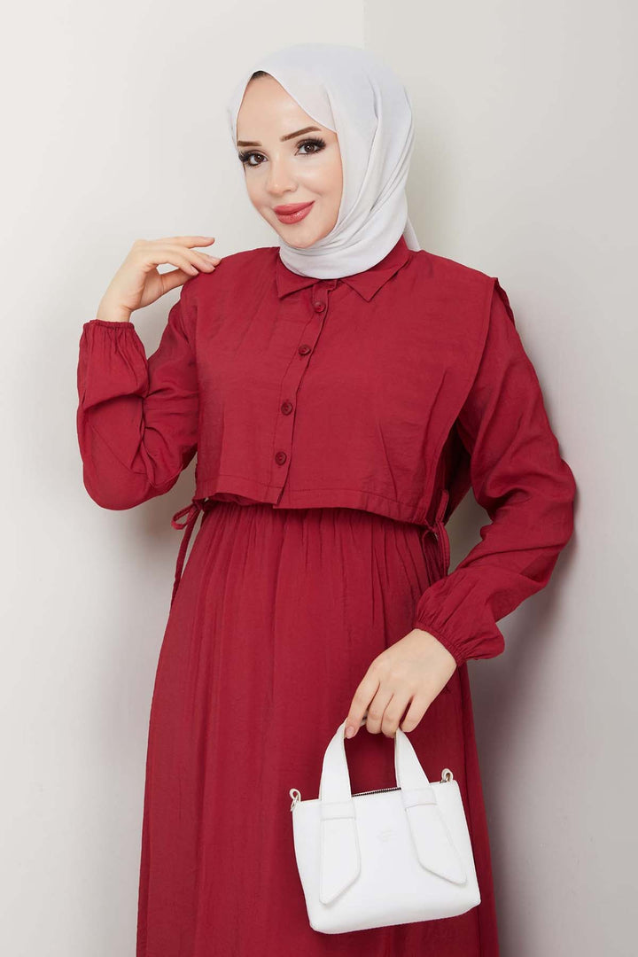 BNG Women Yelekli Elbise Bordo 4735 - St. Clair Shores