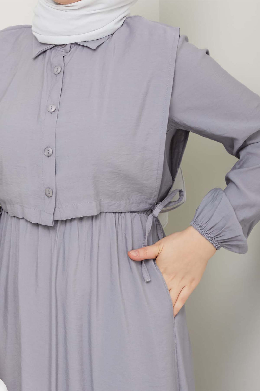 BNG Women Yelekli Elbise Gri 4735 - Huddersfield