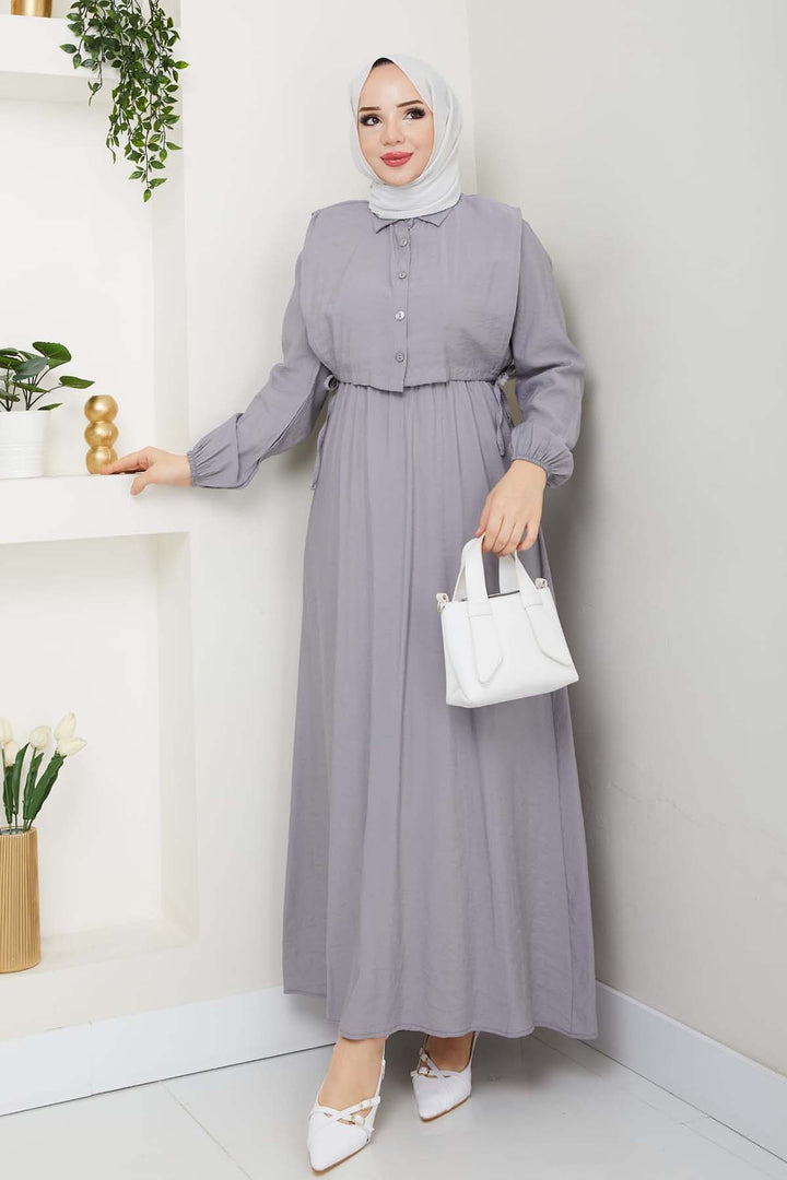 BNG Women Yelekli Elbise Gri 4735 - Huddersfield