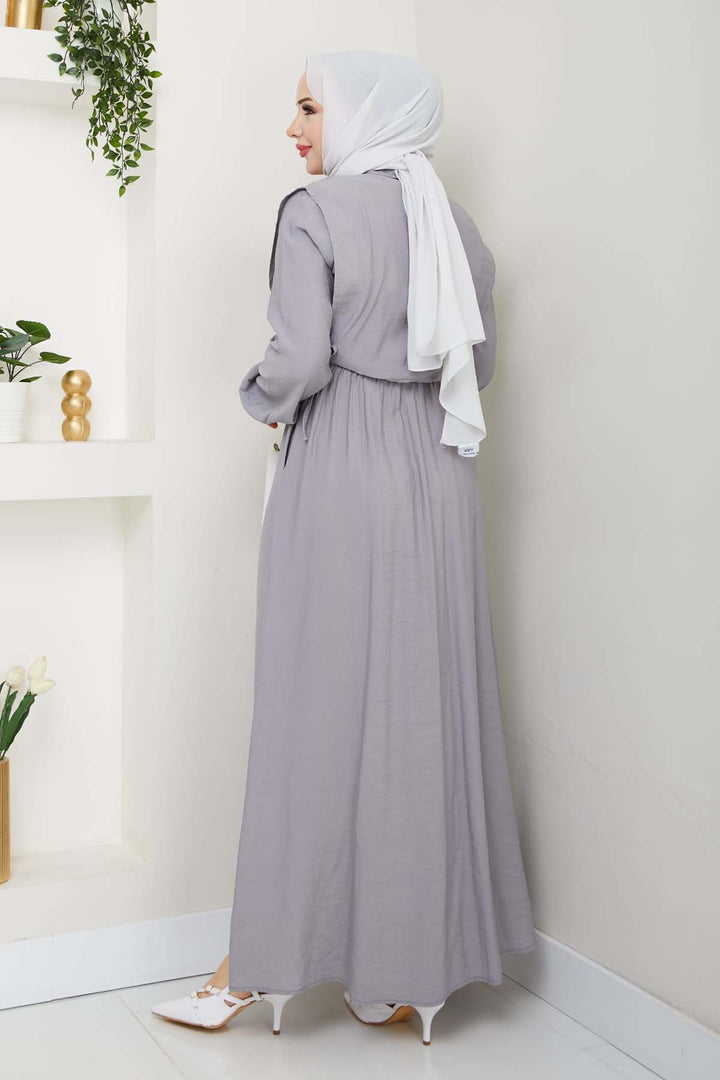 BNG Women Yelekli Elbise Gri 4735 - Huddersfield