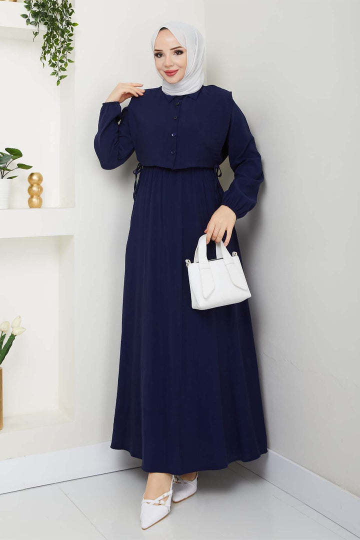 BNG Women Yelekli Elbise Lacivert 4735 - Wermelskirchen