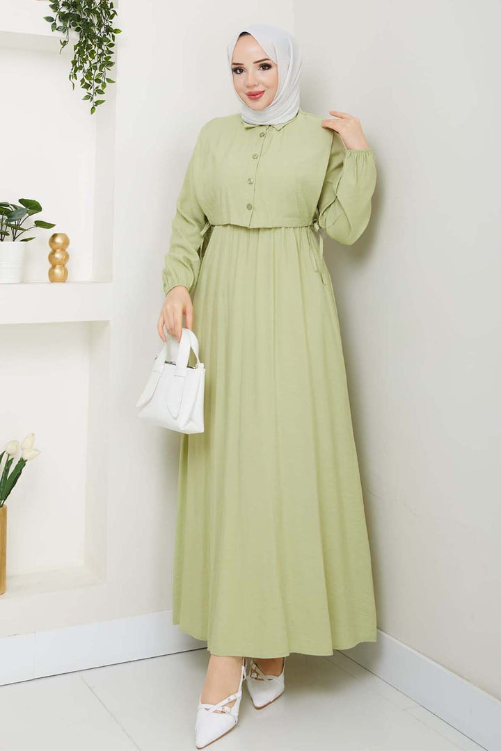 BNG Women Yelekli Elbise Mint Yeşili 4735 - Cumberland