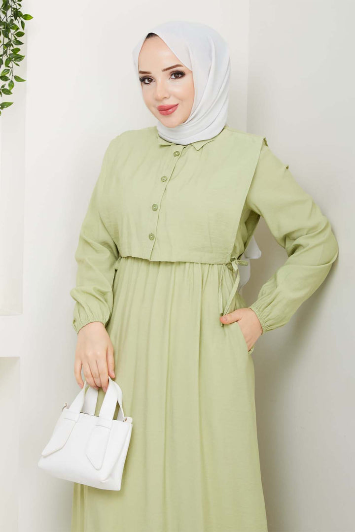 BNG Women Yelekli Elbise Mint Yeşili 4735 - Cumberland