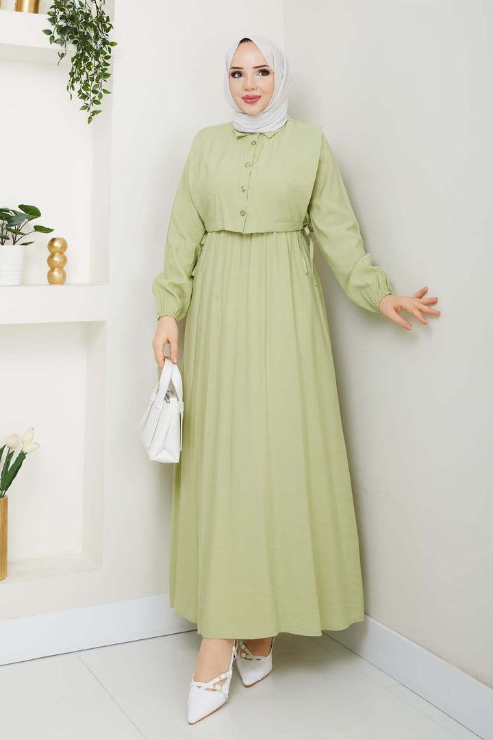 BNG Women Yelekli Elbise Mint Yeşili 4735 - Cumberland