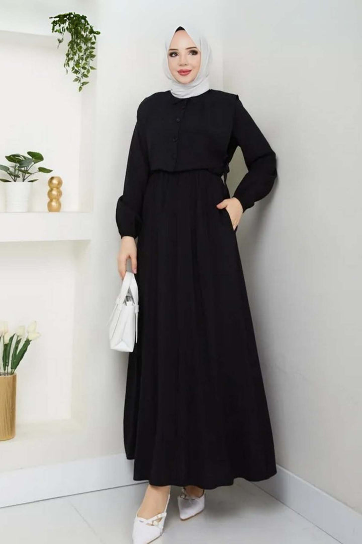 BNG Women Yelekli Elbise Siyah 4735 - Acton