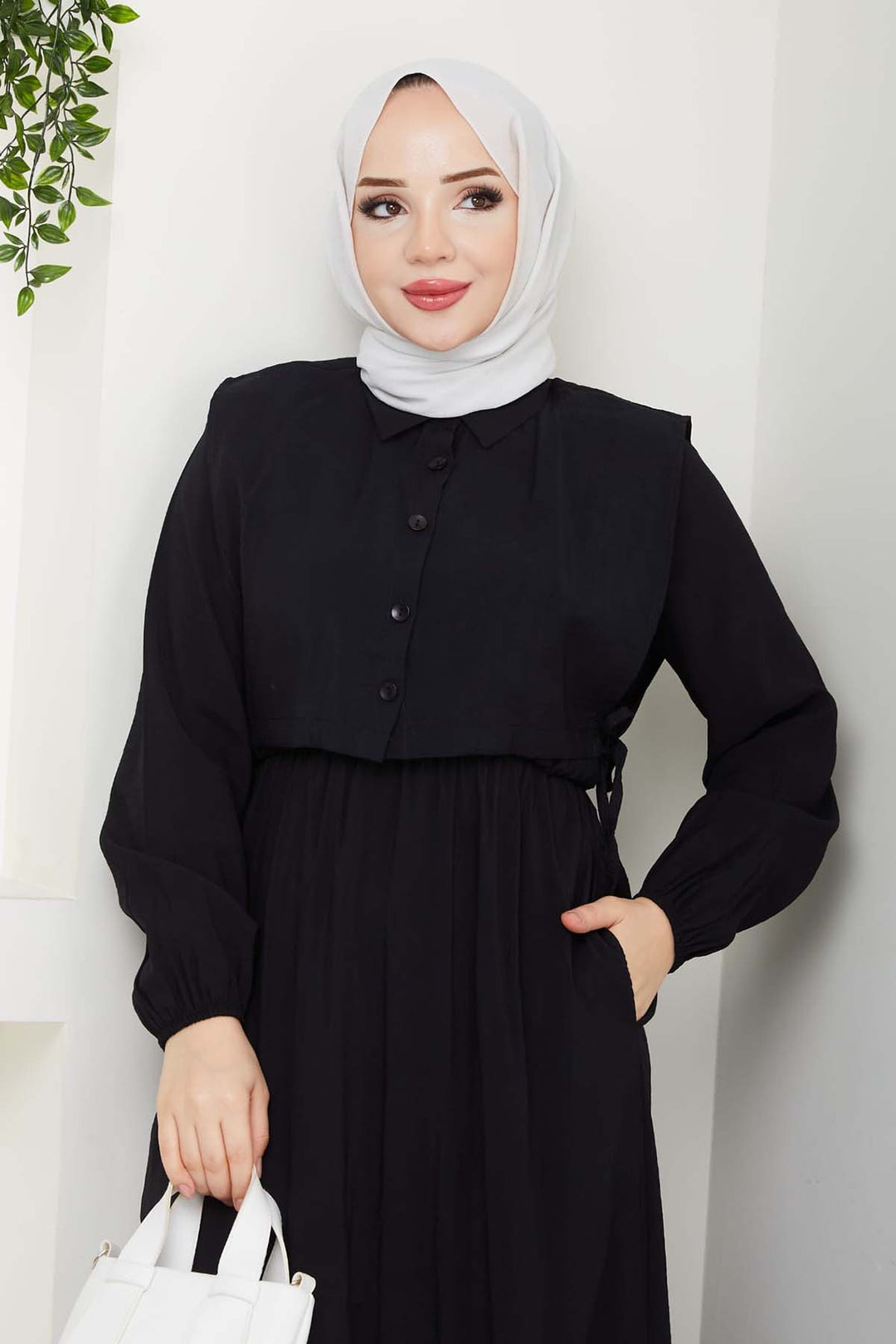 BNG Women Yelekli Elbise Siyah 4735 - Acton