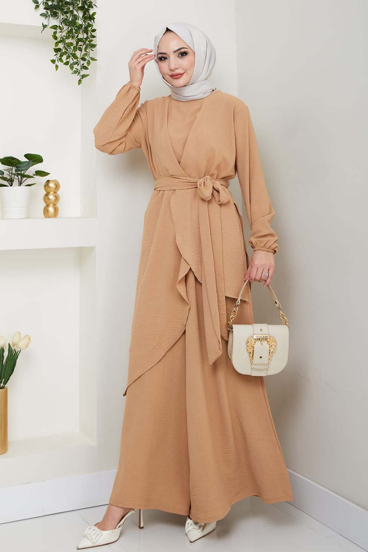 BNG Women Tesettür İkili Takım Bej 4743 - Lincoln
