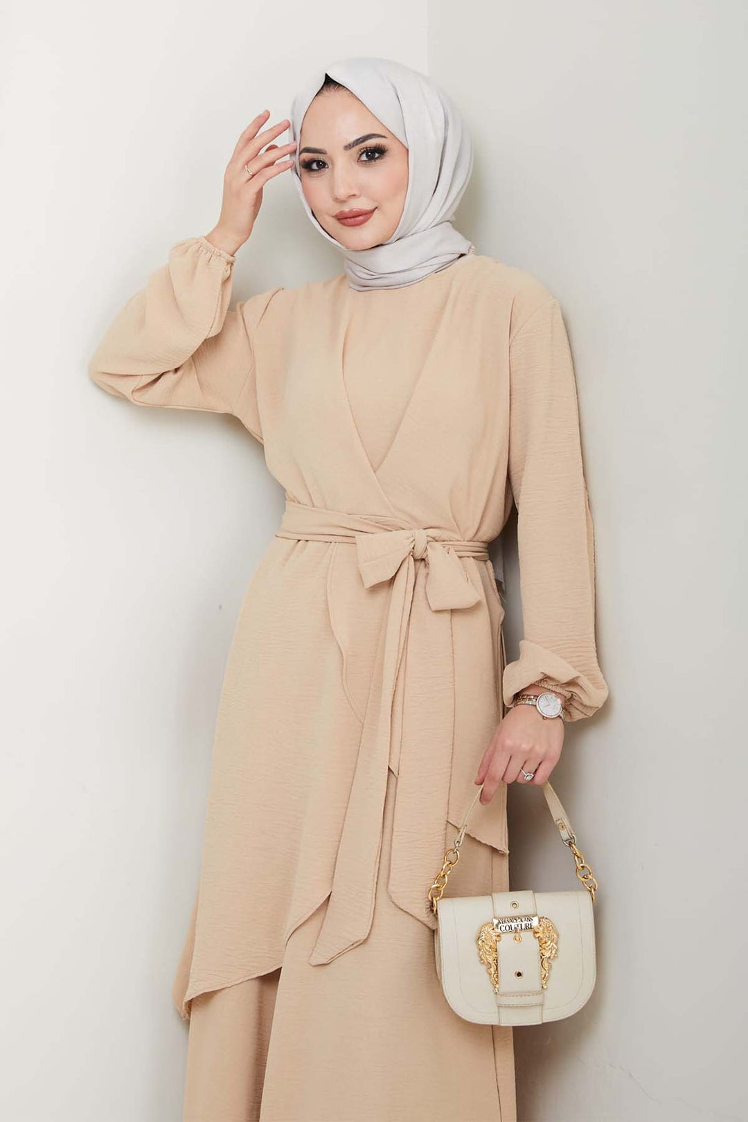 BNG Women Hijab Two-Piece Set Stone Color 4743 - Casalecchio di Reno