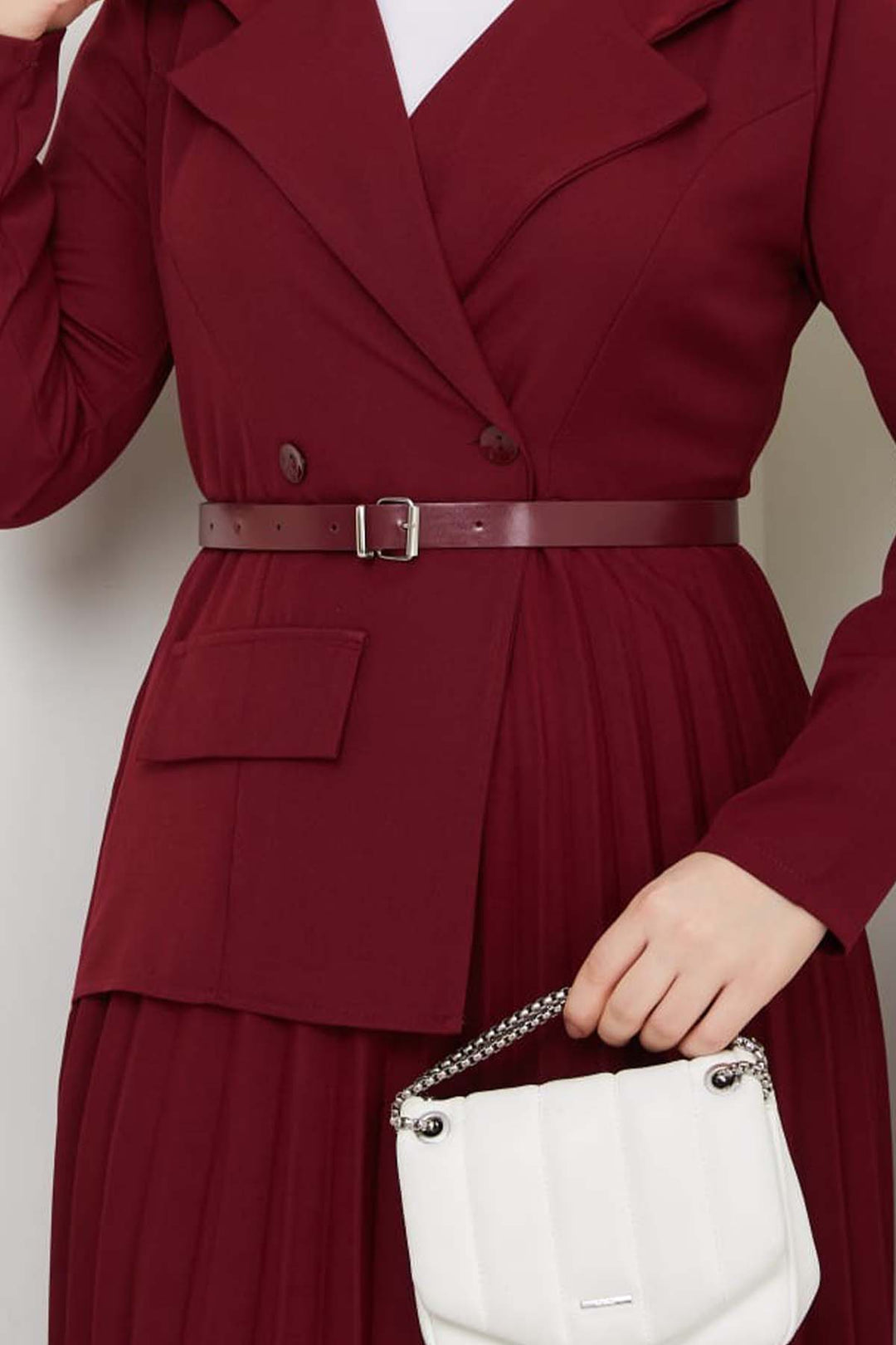 BNG Women Piliseli Elbise Bordo 4747 - Grimsby