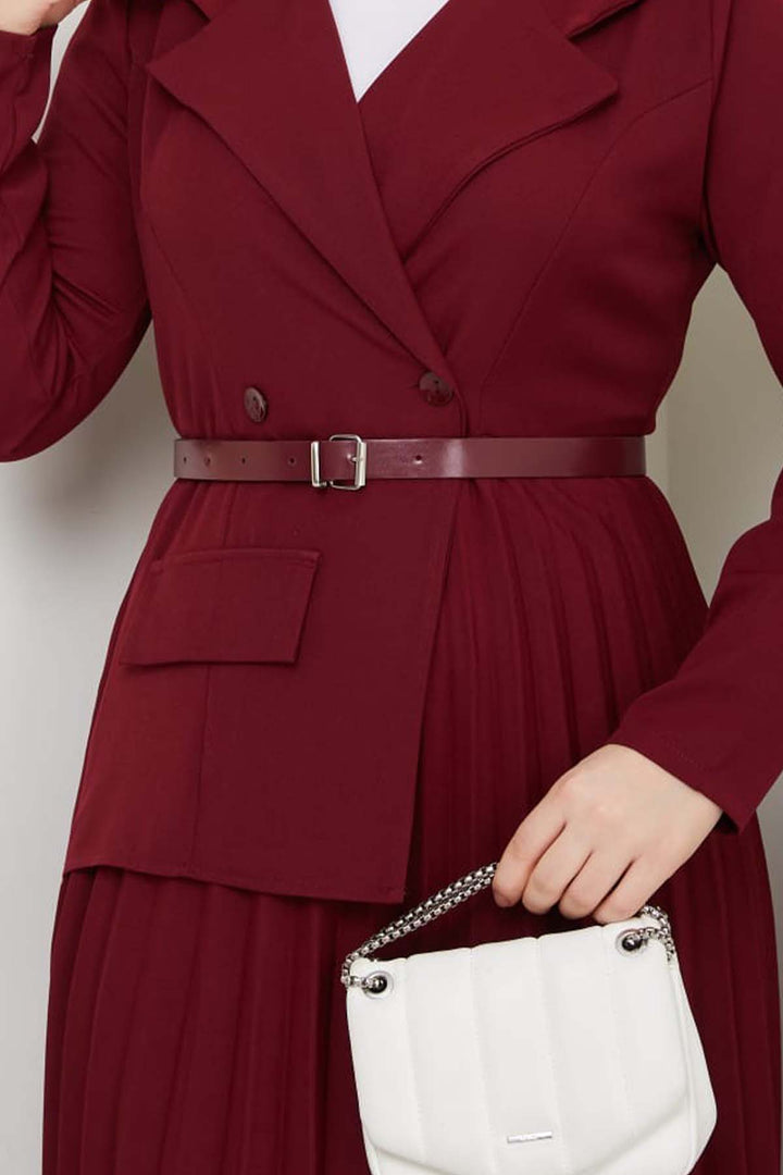 BNG Women Piliseli Elbise Bordo 4747 - Grimsby