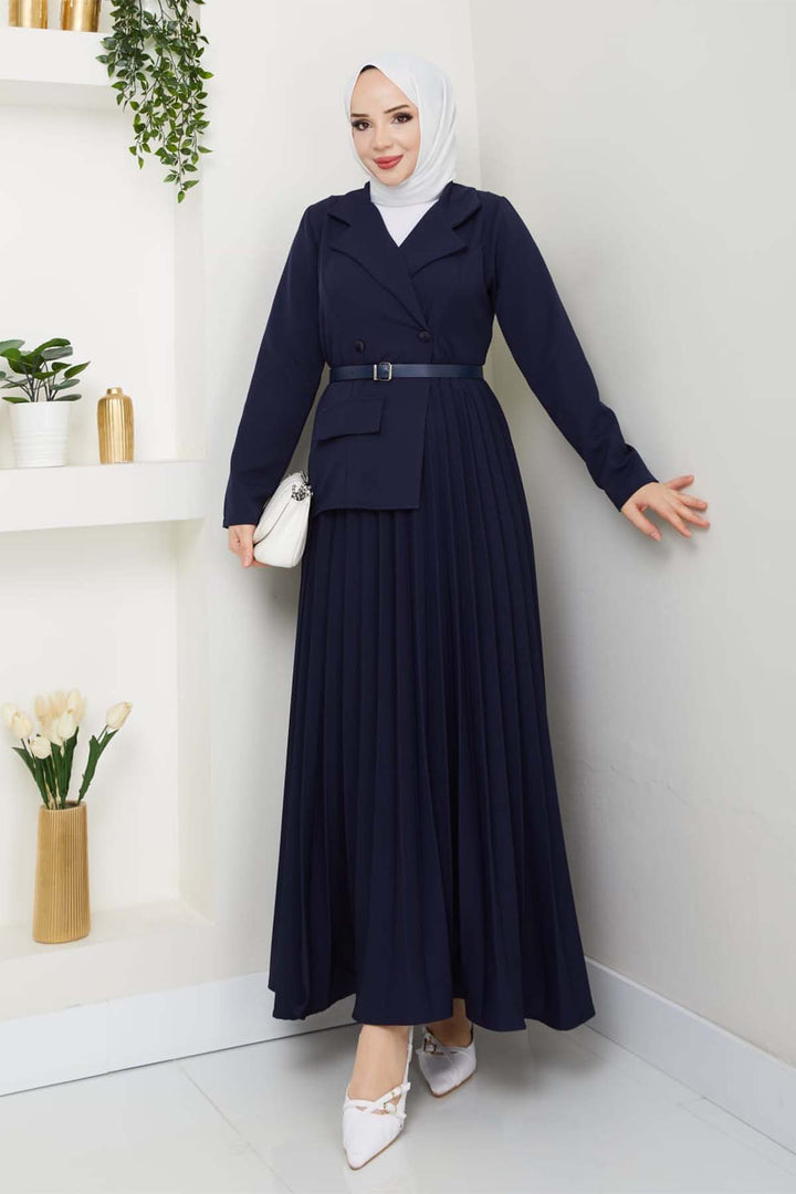 BNG Women Pleated Dress Navy 4747 - Lübeck