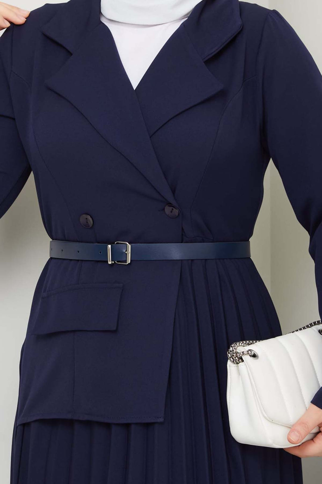 BNG Women Pleated Dress Navy 4747 - Lübeck