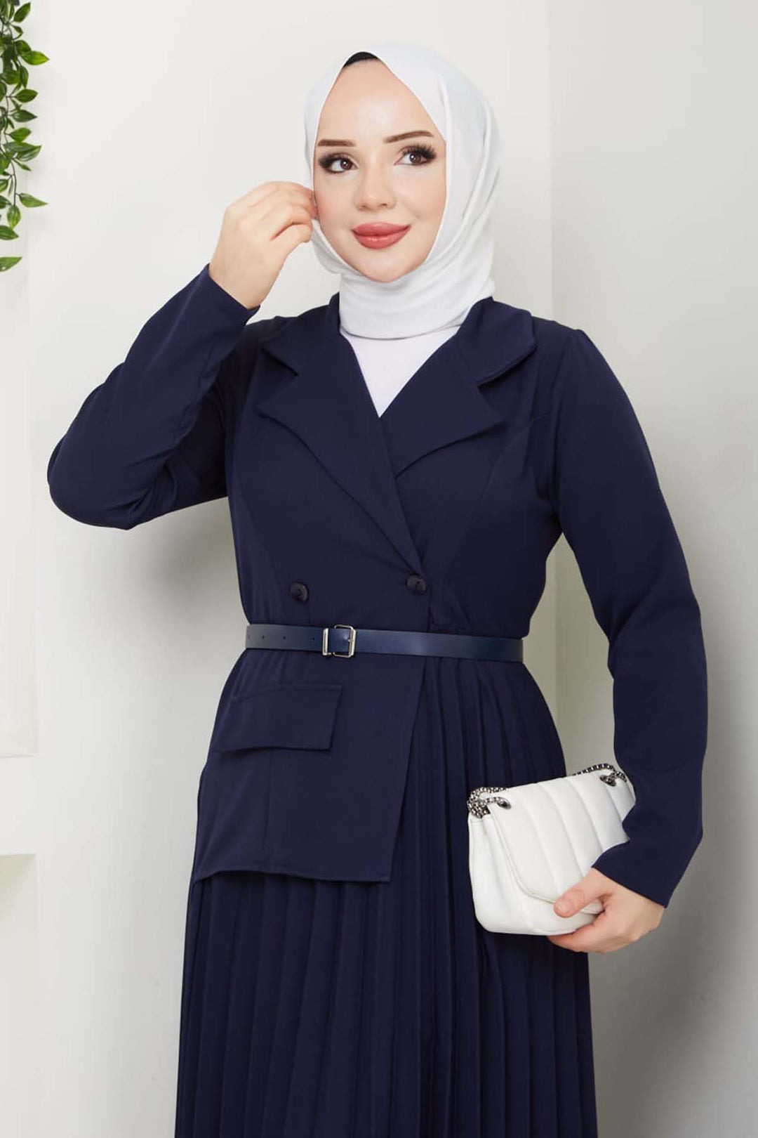 BNG Women Pleated Dress Navy 4747 - Lübeck
