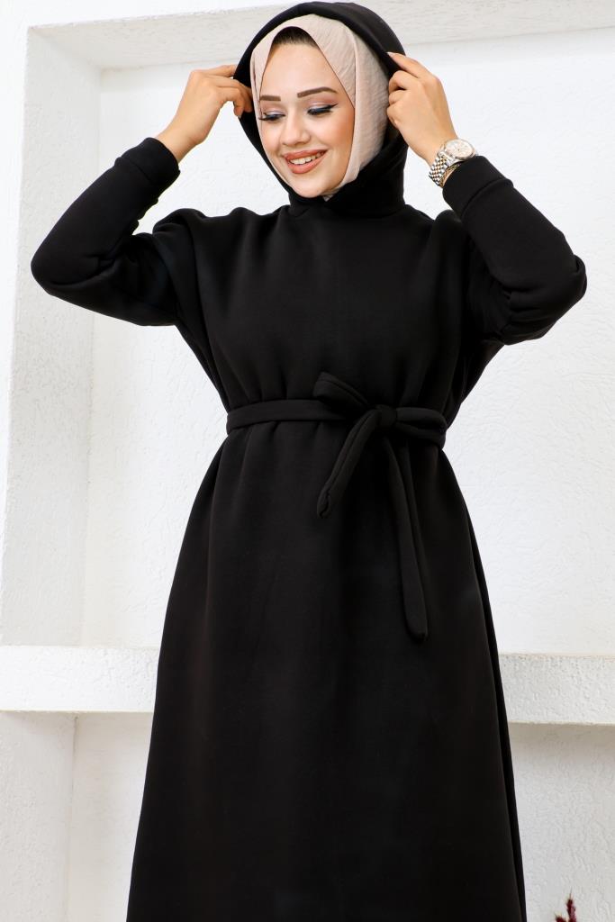 BNG Women Three-Thread Hooded Dress Black - Clermont
