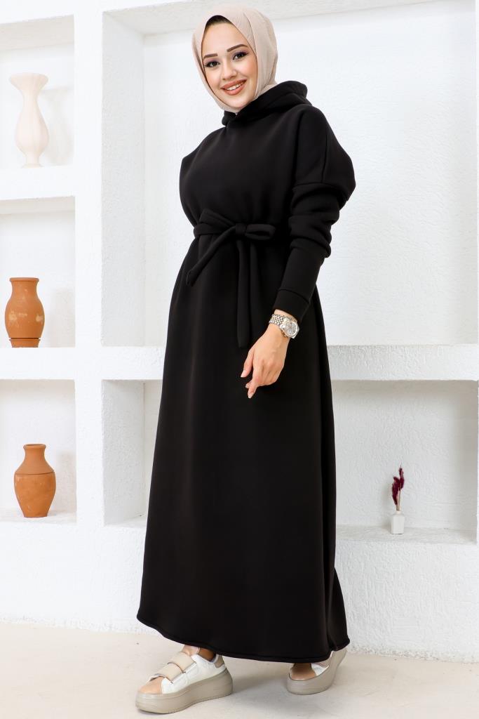 BNG Women Three-Thread Hooded Dress Black - Clermont