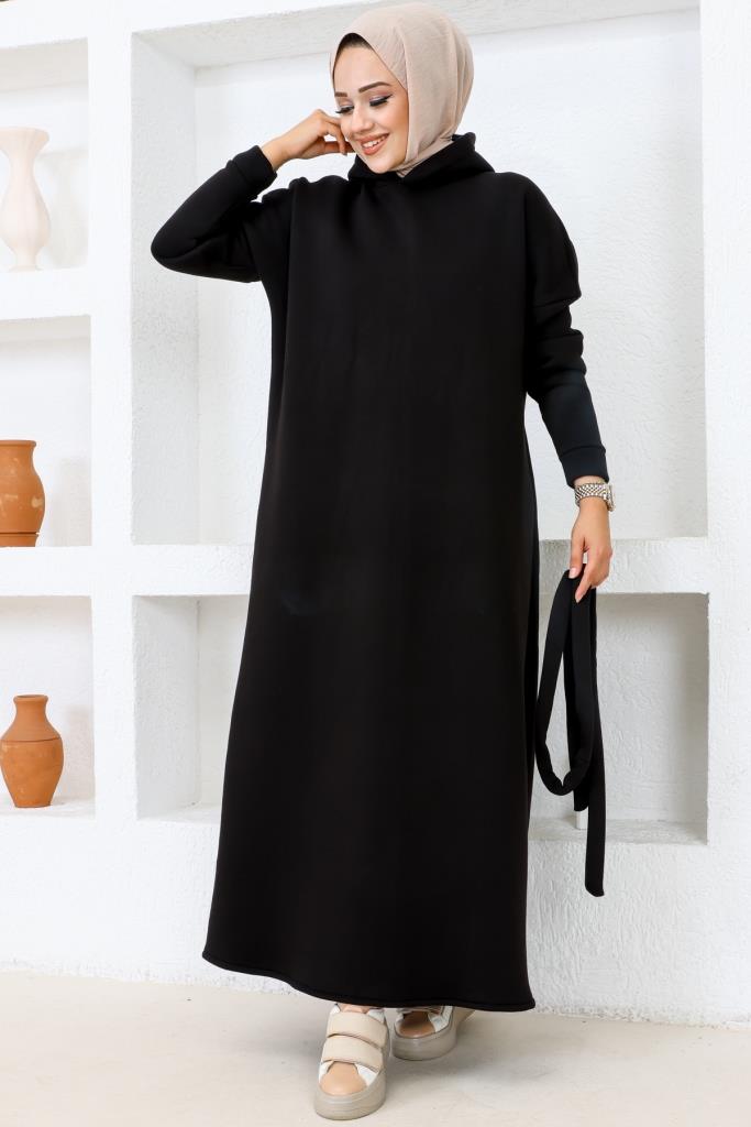 BNG Women Three-Thread Hooded Dress Black - Clermont