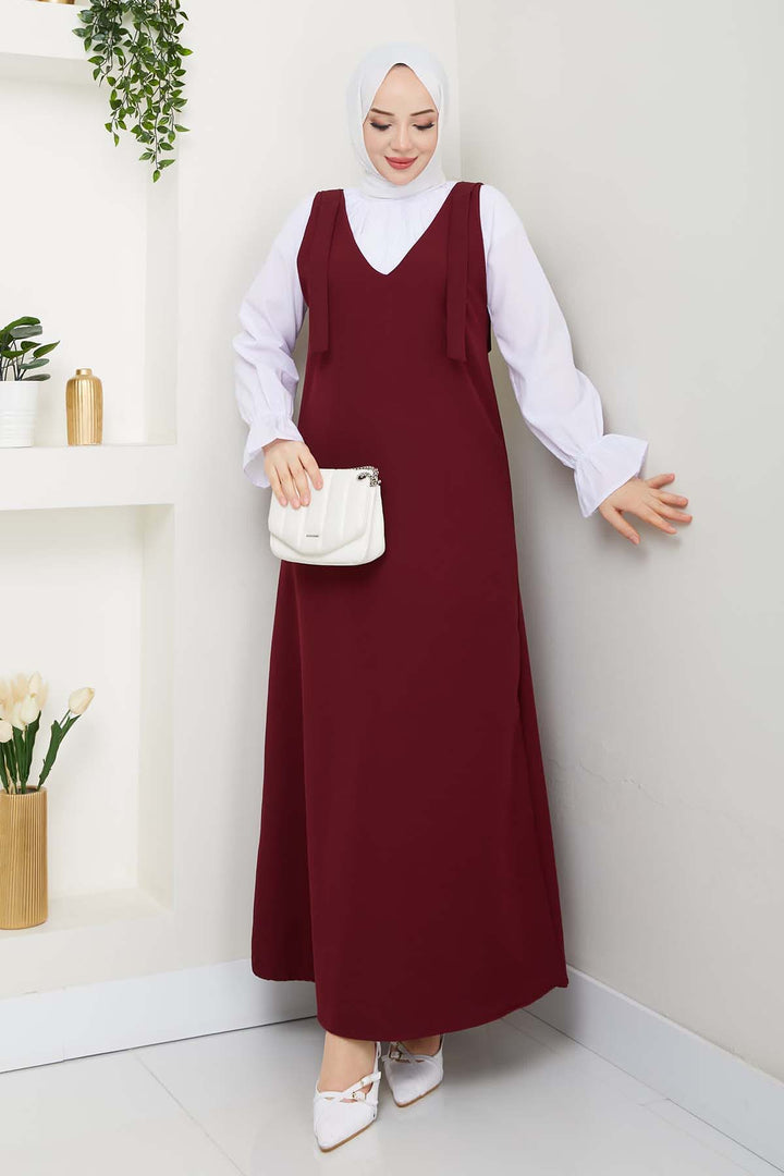 BNG Women Gömlek + Ji̇le Elbi̇se Bordo 4678 - Schiedam