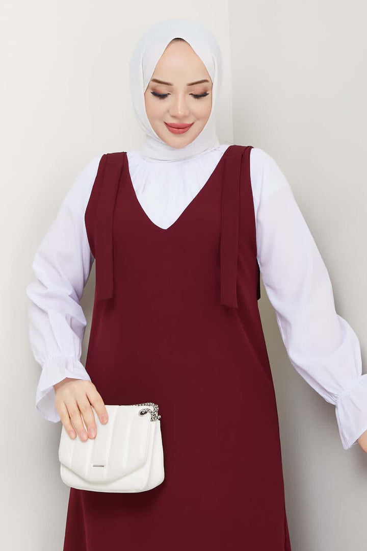 BNG Women Gömlek + Ji̇le Elbi̇se Bordo 4678 - Schiedam