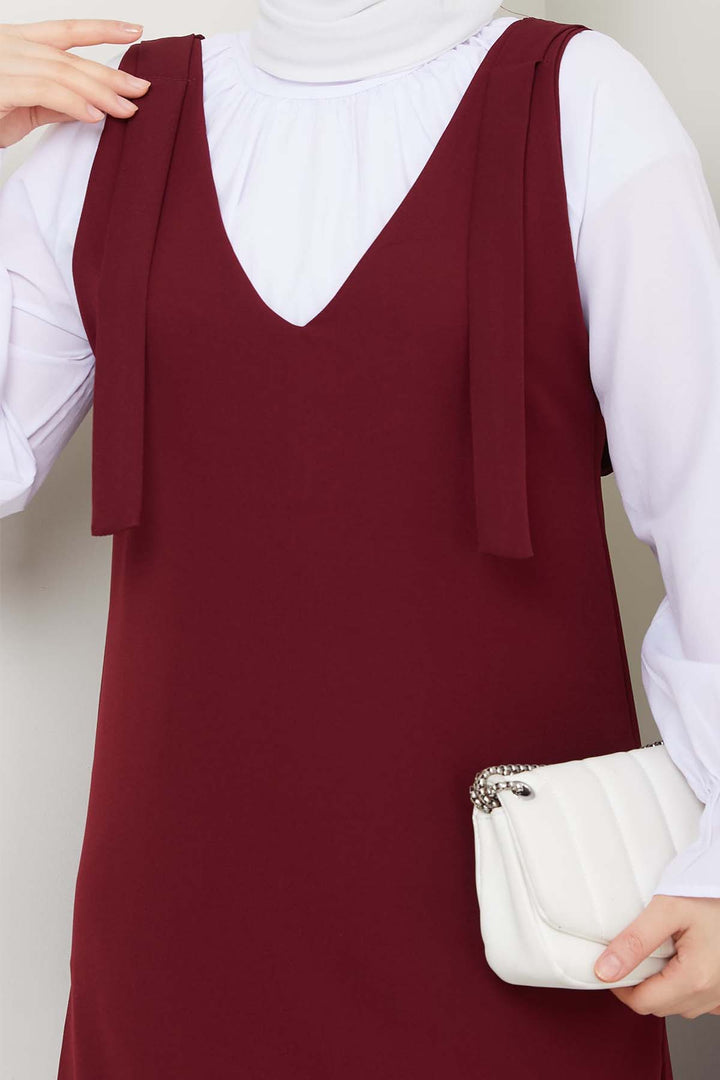 BNG Women Gömlek + Ji̇le Elbi̇se Bordo 4678 - Schiedam