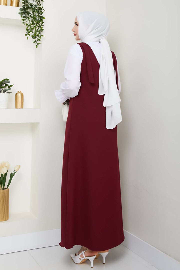 BNG Women Gömlek + Ji̇le Elbi̇se Bordo 4678 - Schiedam