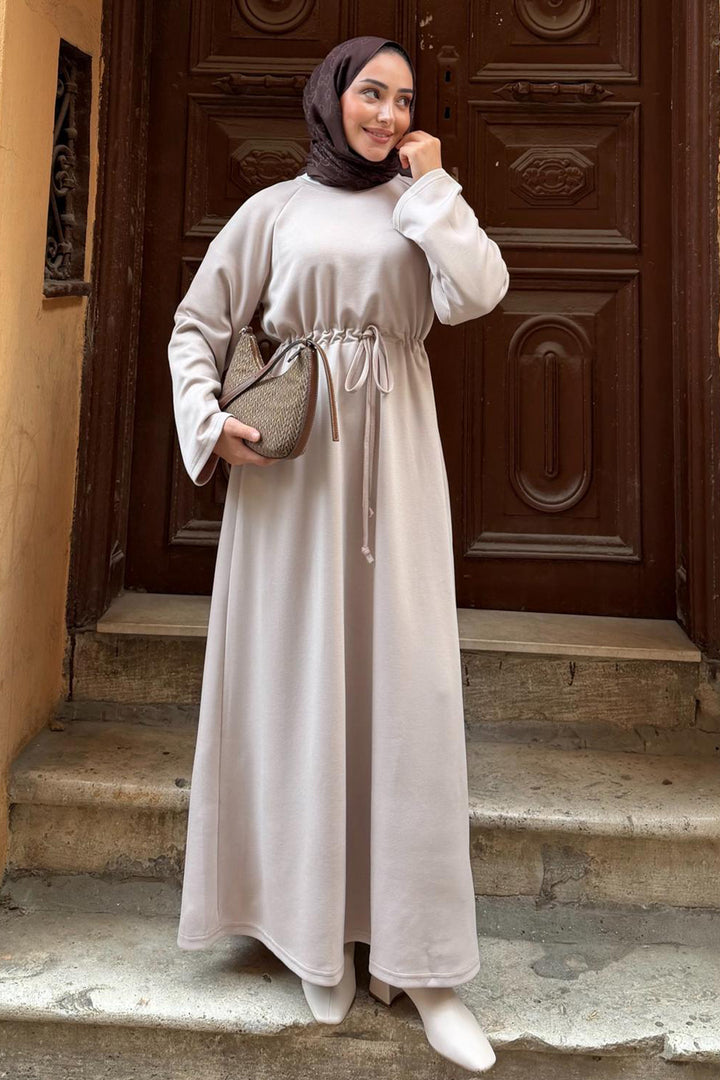 BNG Women Oyşo Tesettür Elbise Z5711 Bej - Mansfield