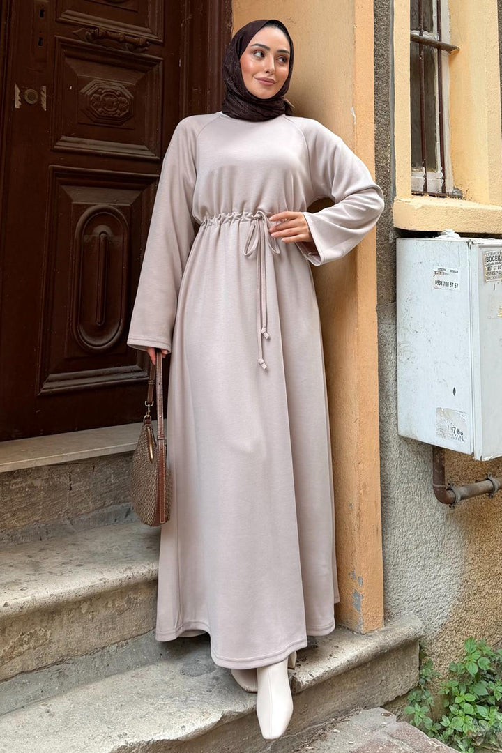 BNG Women Oyşo Tesettür Elbise Z5711 Bej - Mansfield