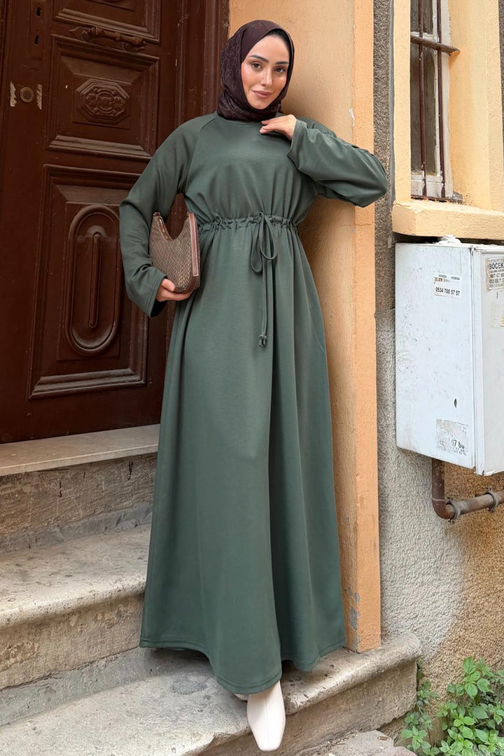 BNG Women Oyşo Tesettür Elbise Z5711 Haki - Palo Alto