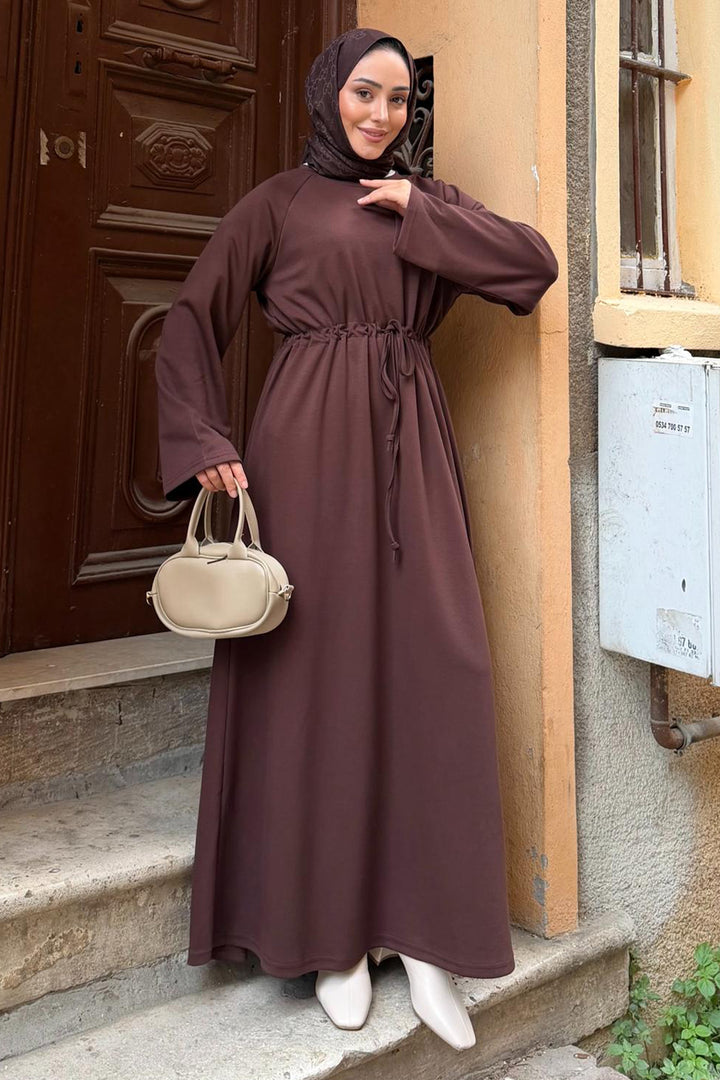 BNG Women Oyşo Hijab Dress Z5711 Brown - Springville