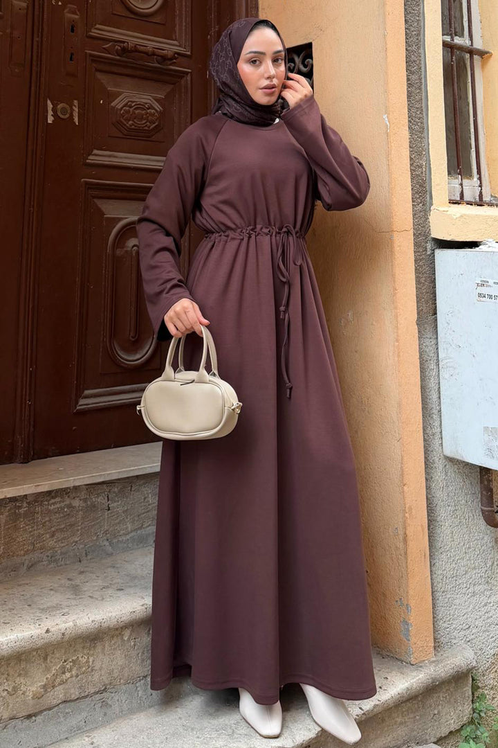 BNG Women Oyşo Hijab Dress Z5711 Brown - Springville