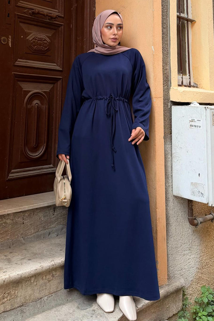 BNG Women Oyşo Tesettür Elbise Z5711 Lacivert - Catford