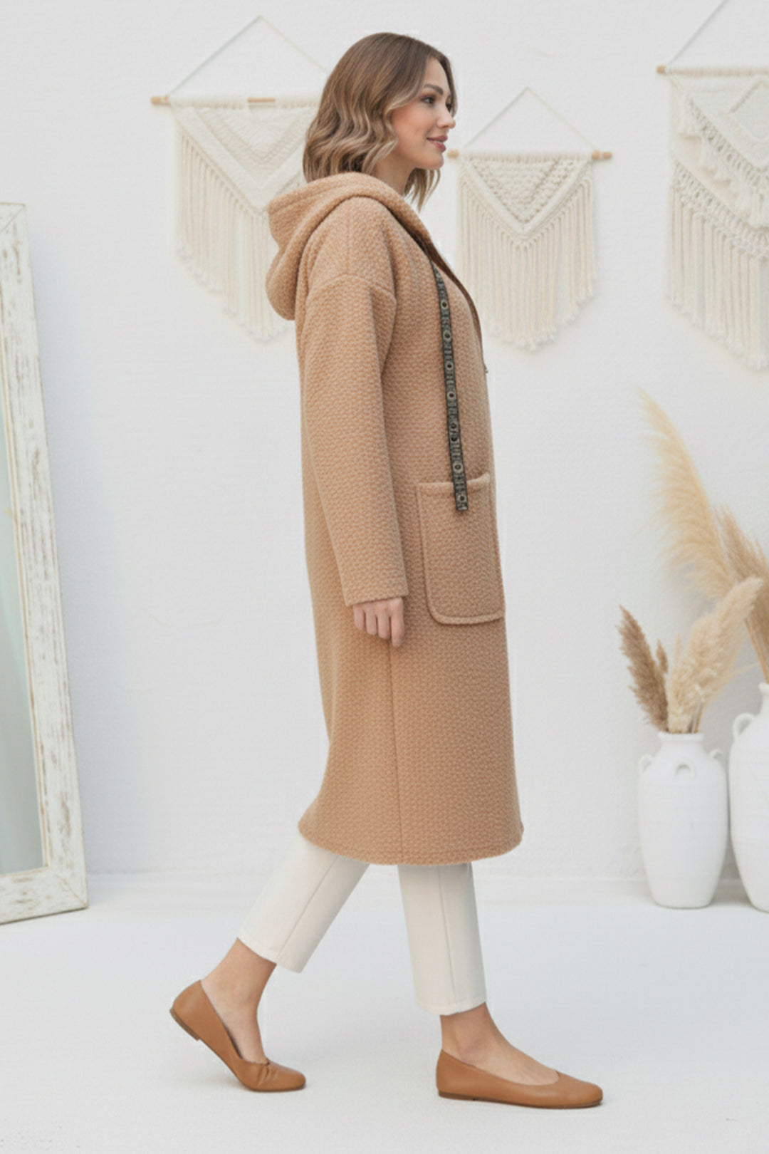 BNG Women Zippered Plush Coat Z4739 Beige - Cuautla