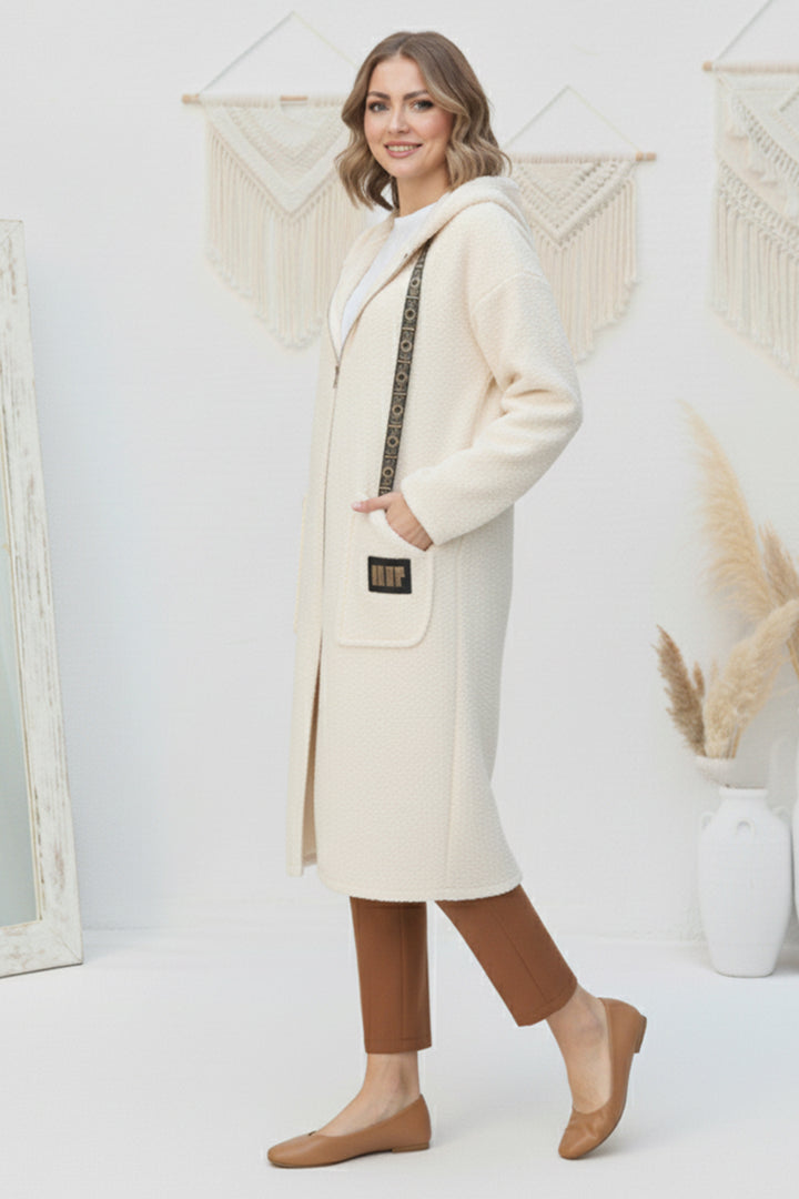 BNG Women Zippered Plush Coat Z4739 Stone Color - Walthamstow