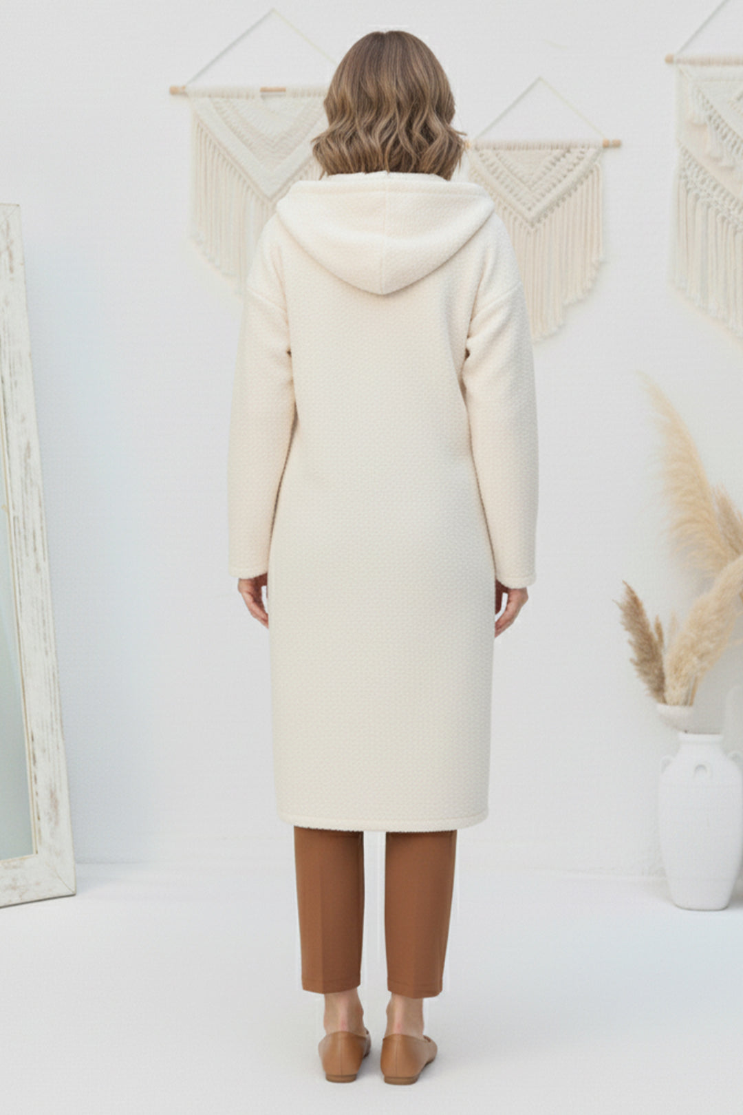 BNG Women Zippered Plush Coat Z4739 Stone Color - Walthamstow