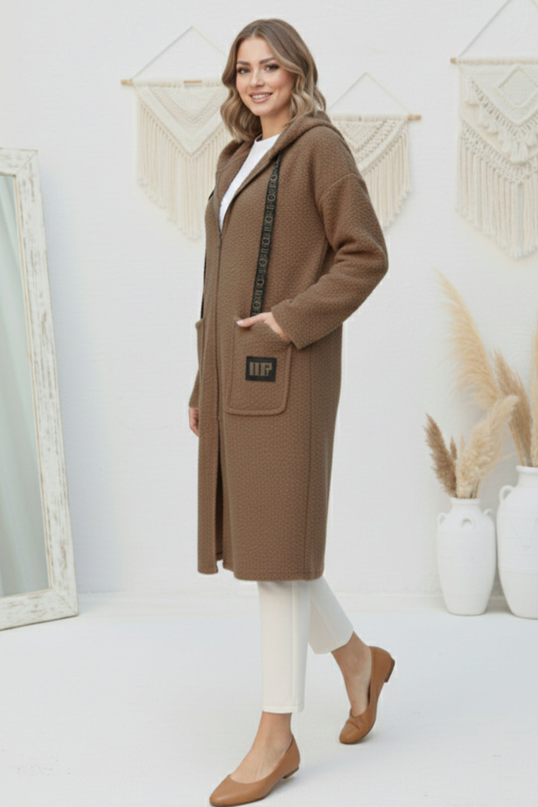 BNG Women Zippered Plush Robe Z4739 Mink - Bragadiru