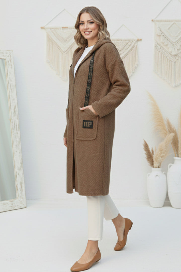 BNG Women Zippered Plush Robe Z4739 Mink - Bragadiru