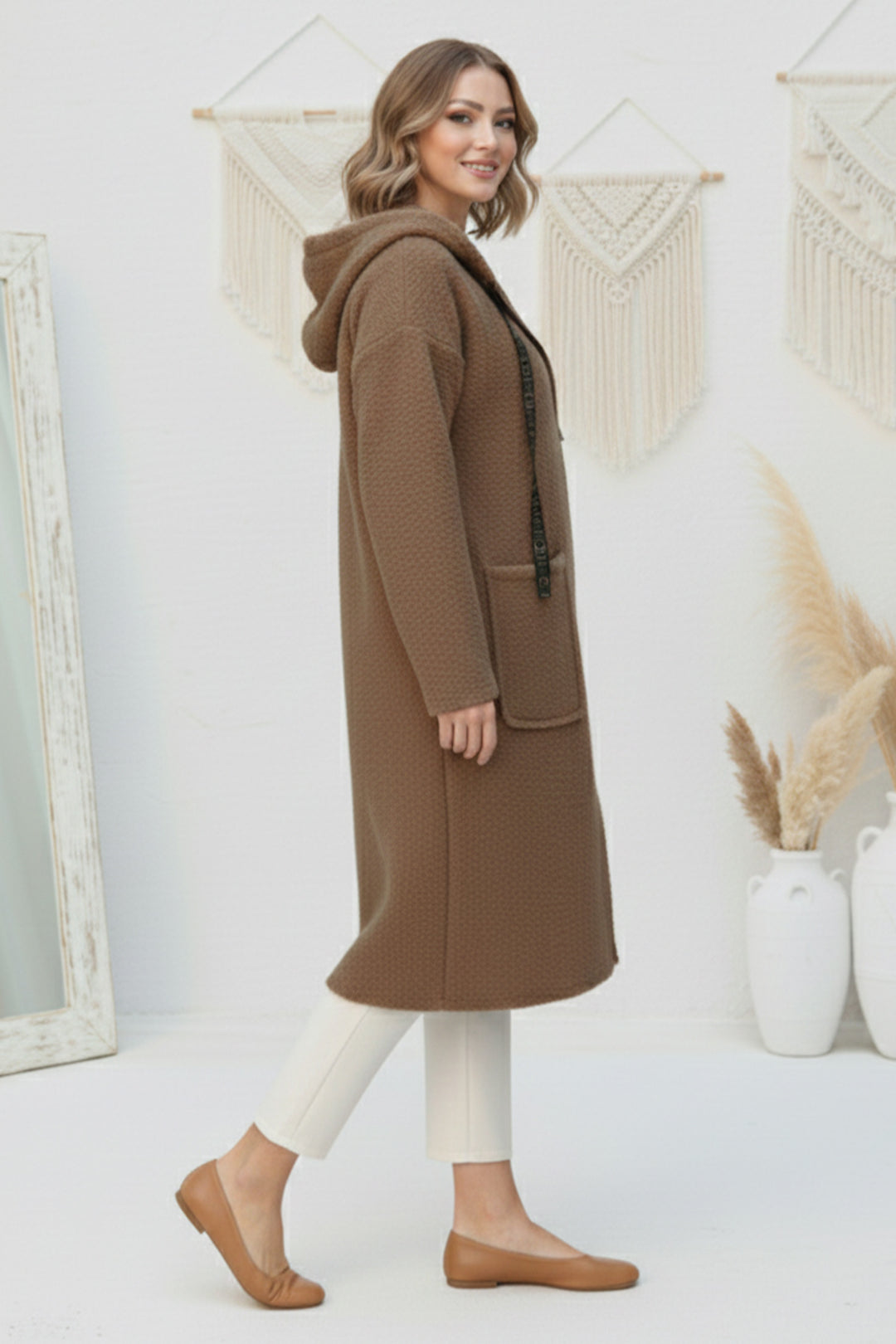 BNG Women Zippered Plush Robe Z4739 Mink - Bragadiru