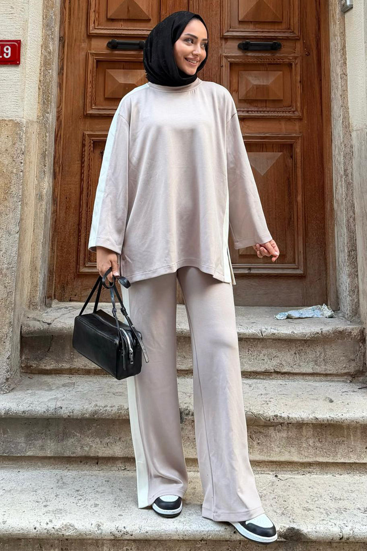 BNG Women Oyşo Yandan Şerit Takım Z5713 Bej - Saint John